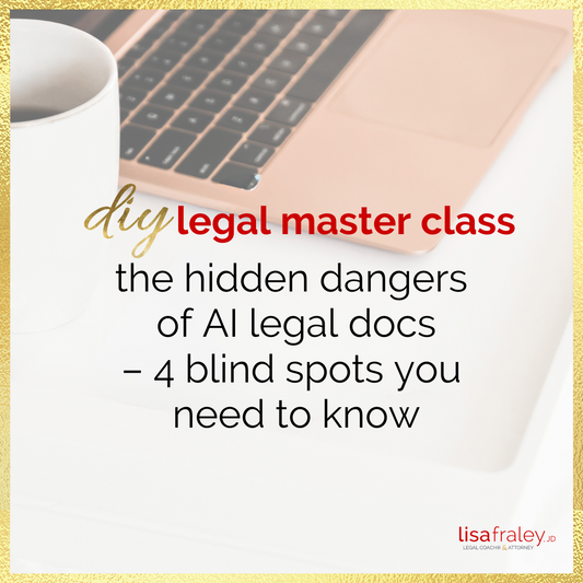 DIY Legal Master Class: The Hidden Dangers of AI - 4 Blind Spots You Need to Know