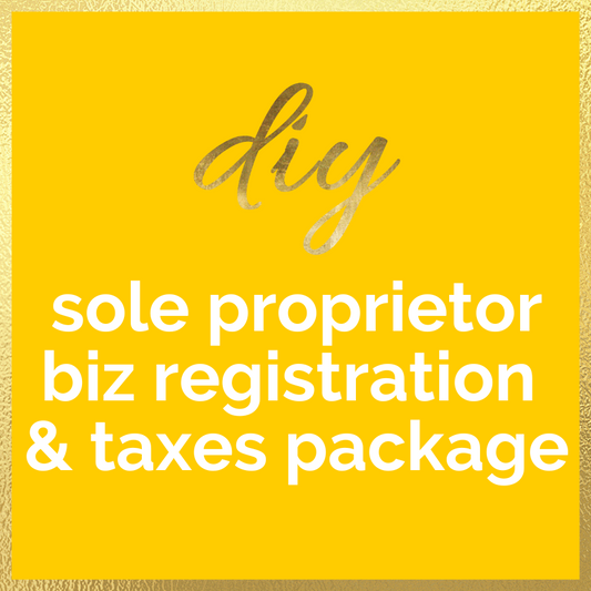 DIY Sole Proprietor Biz Registration & Taxes Package