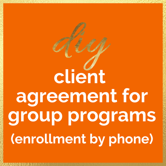 DIY Client Agreement for Group Programs (Enrollment by Phone)