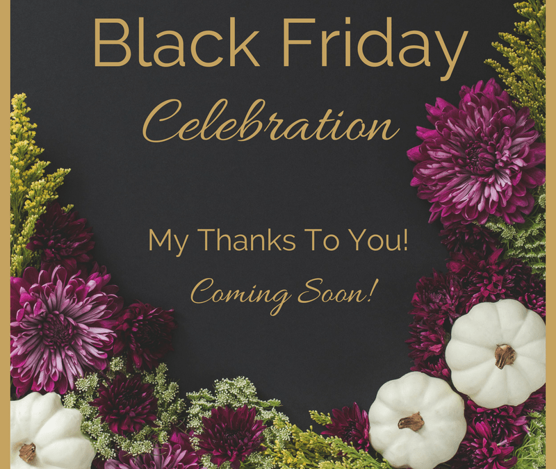 Get Ready for the Black Friday Celebration …(My Thanks to You!)