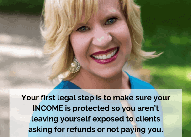 Your best legal step is to protect your income