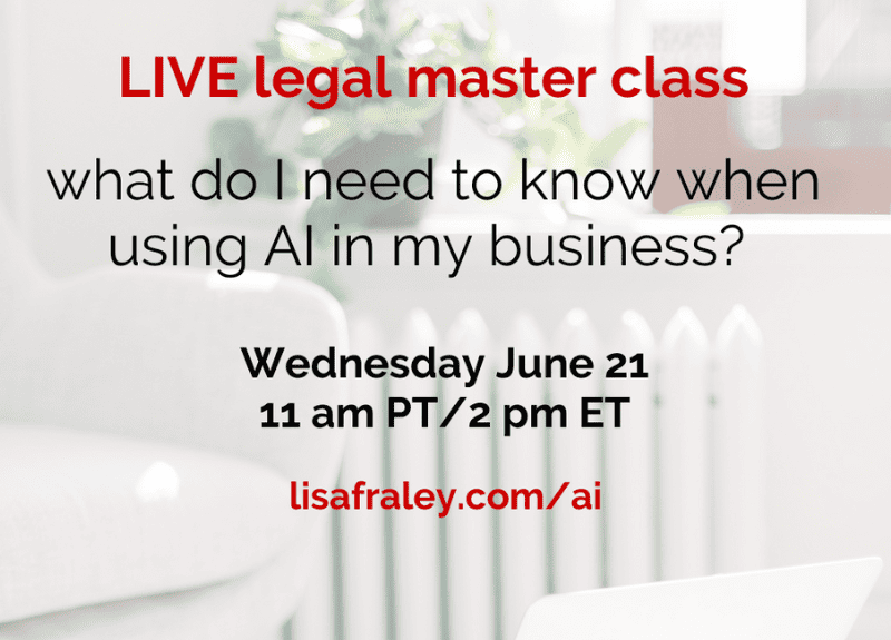 Announcing a LIVE Legal Master Class on AI.