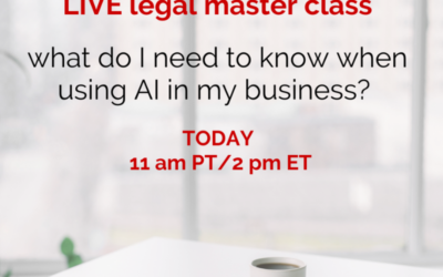 [TODAY] LIVE Legal Master Class on AI