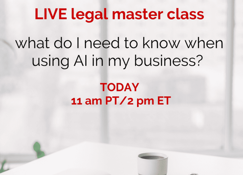 [TODAY] LIVE Legal Master Class on AI