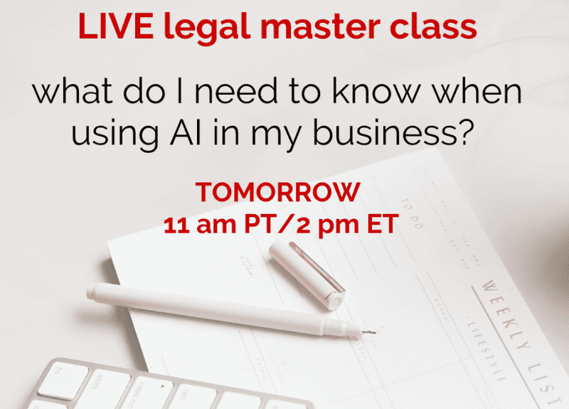 Join me tomorrow to learn what you need to know about AI in your biz