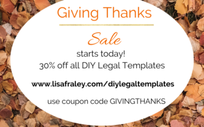 Sale on DIY Legal Templates starts today! (30% off)