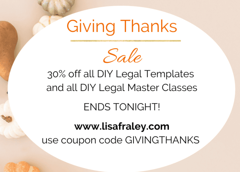 [Sale ends TONIGHT!] 30% off on all DIY Legal Templates