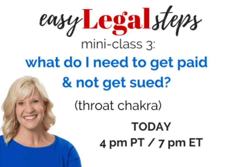 [FREE TODAY] 👏How to get paid & not get sued – join me today!